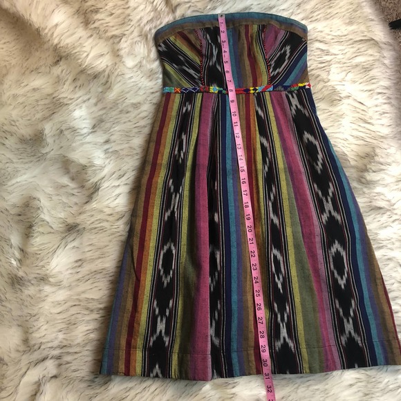 Anthropologie Edme & Esyllte strapless rainbow striped dress size 0 - Picture 7 of 15